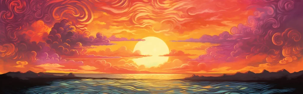 Illustration du rêve coucher de soleil